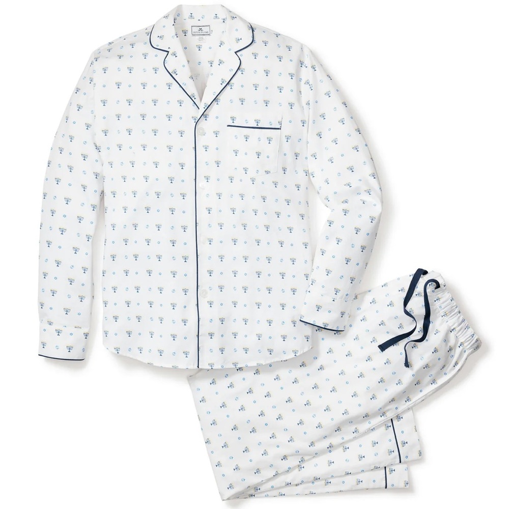 NWT Petite Plume Men’s Twill Hanukkah Pajama Set